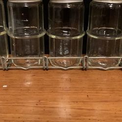 Antique Spice Jars With Storage Rack