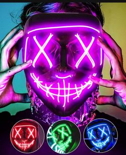 Halloween Mask Purge Blue Red Pink Purple 