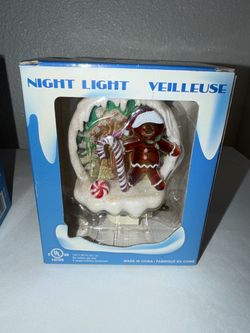 CHRISTMAS NIGHT LIGHT SANTA AND GINGERBREAD