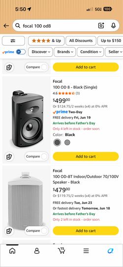 FOCAL 100 OD8T outdoor Speakers (pair