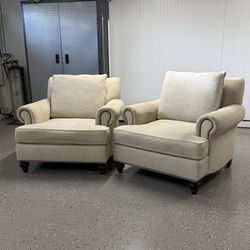 Pair Of Beige Armchairs ($140 For Both)