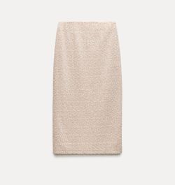 Zara Beige Beaded Skirt Size Xs NWT Brand New