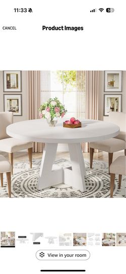 White round dining table