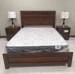 Dark Wood Queen Bed Frame