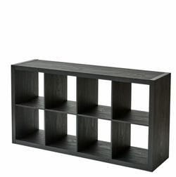 Spacious Compartments: Features eight 13" x 15" x 13" compartments, ideal for books, collectibles, and storage bins. Modern Design: Open back design a