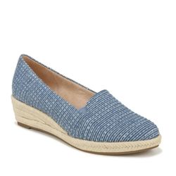 LifeStride Women's Kamilla Wedge Espadrilles Lux Light Blue  Fabric Size 9M
