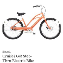 (Cruiser Electra, Electric Bike. Brand New. Need A Car Or RV (Will Take Trade For These Items)