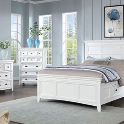 Brand New White 4pc Queen Bedroom Set (Available In Eastern King)