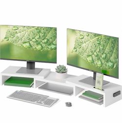 White monitor stand