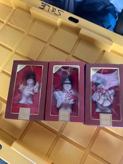 Lenox Annual Snowman Christmas Ornaments Set of 3