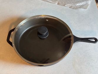 Utopia kitchen preseasoned cast-iron skillet with glass lid new