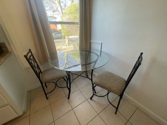 Glass Kitchen Table + Chairs