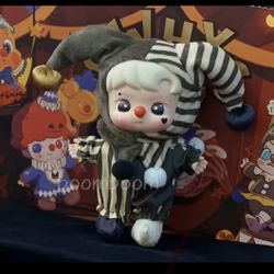 PopMart WHY SO SERIOUS Series Hacipupu Silver Mist Clown Vinyl Plush Pendant bag charm 