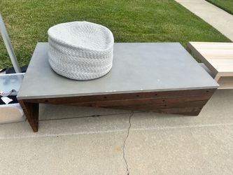 Industrial Wood Concrete Coffee Table