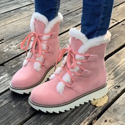 Pink Furry boots