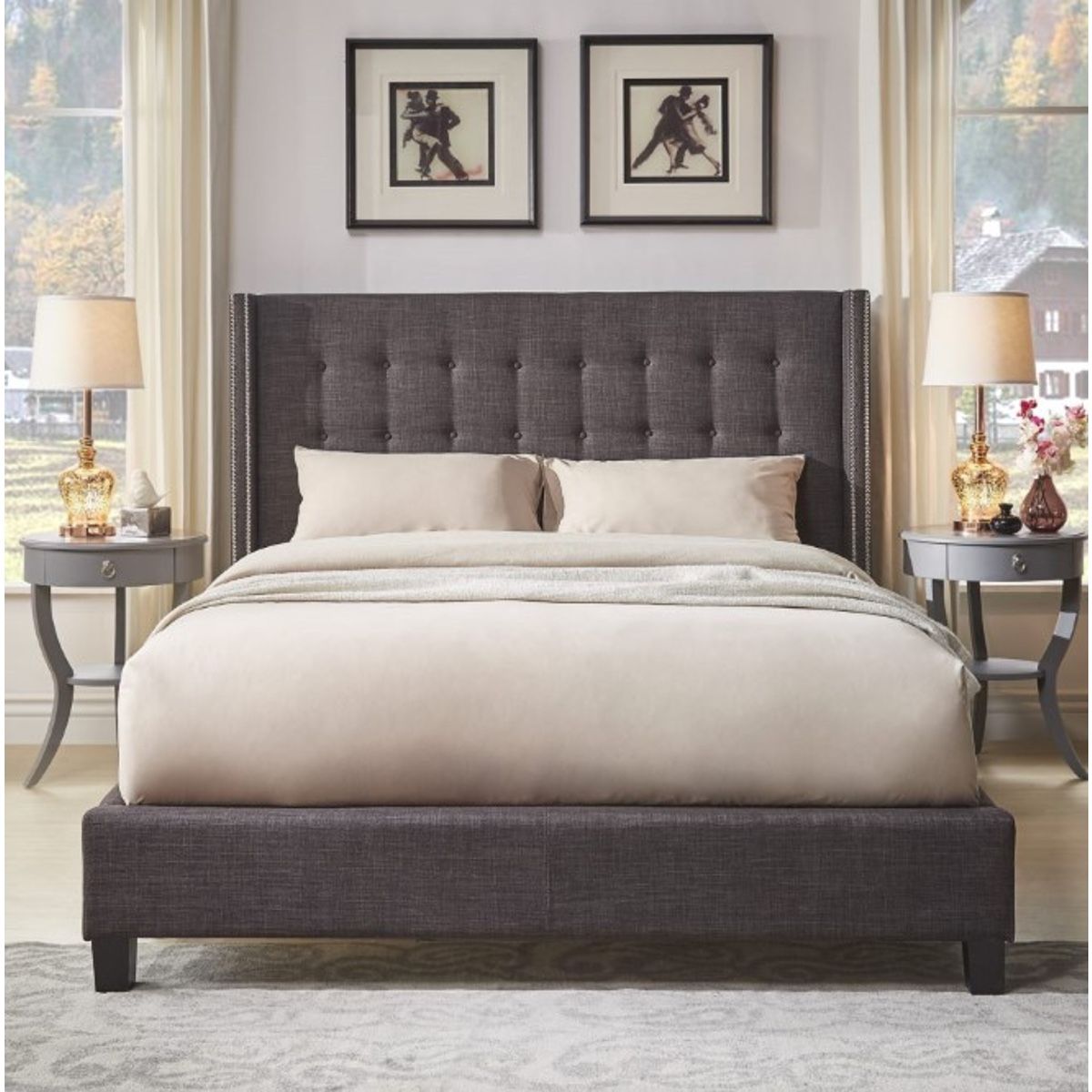 Queen Tufted Bed