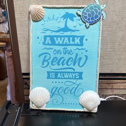 Beach Sign Approx 11x7.5 Size 