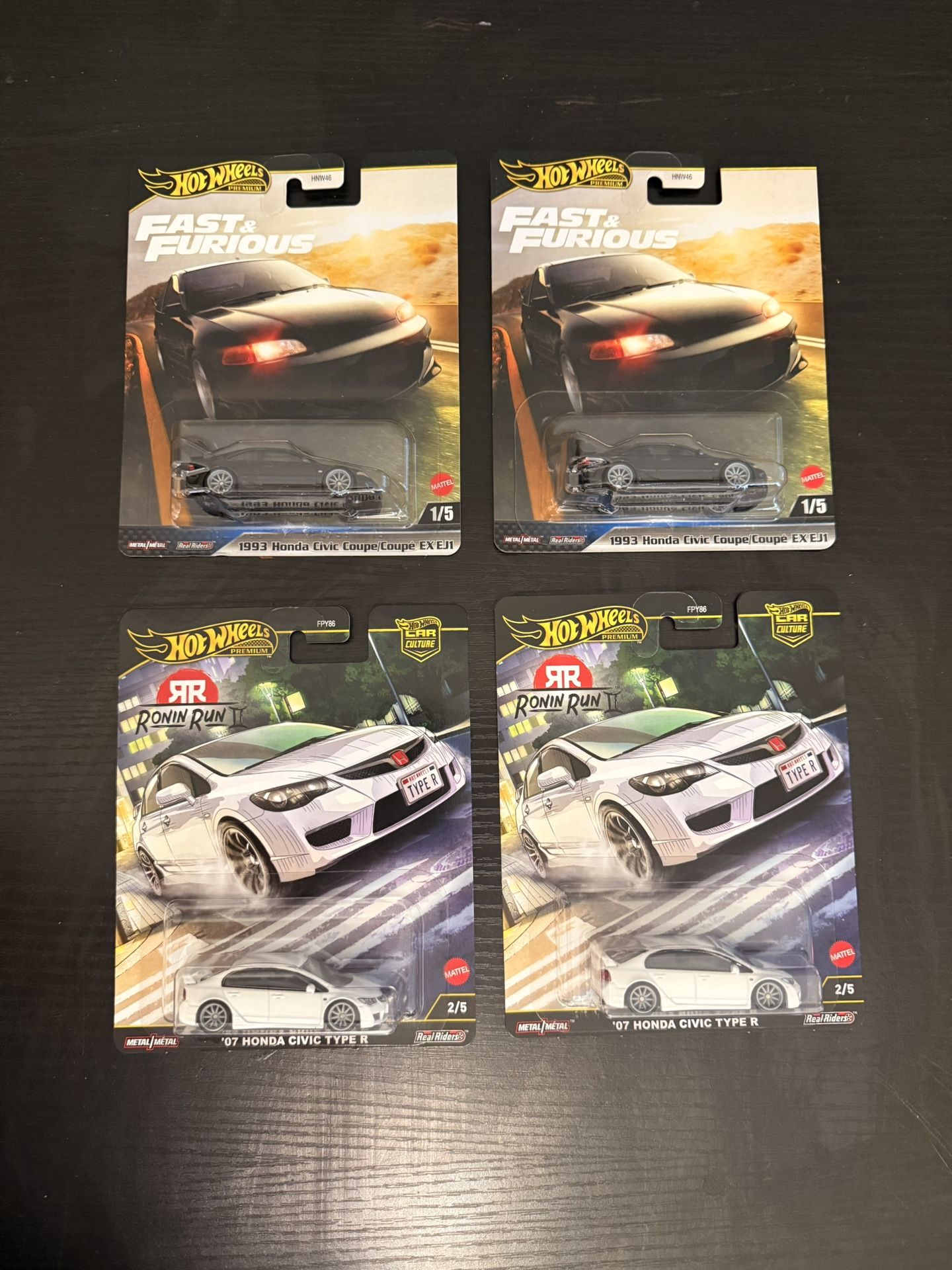 Hot Wheels Premiums Honda Lot EJ1s & TYPE Rs