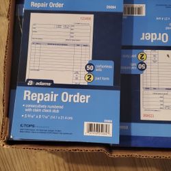 9 Pads Of REPAIR ORDER forms