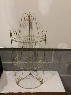 ✨Gold Metal Corner Shelf w/ Glass Tiers - 26"✨