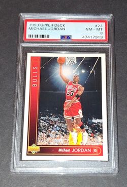 🔥Michael Jordan Card Chicago Bulls 1993 Upper Deck #23 PSA 8🔥