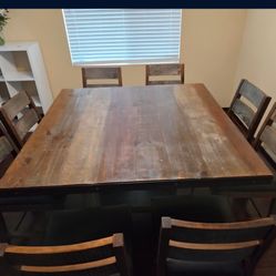Countertop Height Square Dining Room table With 8 chairs