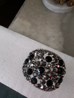 Black and silver stone bracelet
