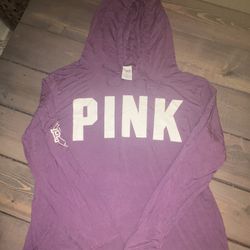 Victoria’s Secret “pink” Purple Campus Tee Hoodie - Size L