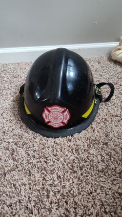 fire helmet black used fireman firefighter safety turnout bunker Bullard Firedome