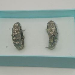 Silvertone Medium Clip on Hoop Earrings