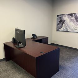 Office Desk With Cabinets - Left Return 6 / Right Return 5