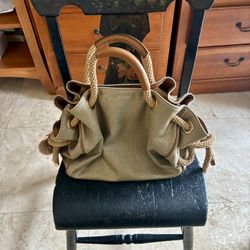 MICHAEL Michael Kors Dalia Gold Canvas Large Shoulder Tote