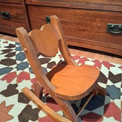 Handmade Wooden Folding Doll Rocking Chair 