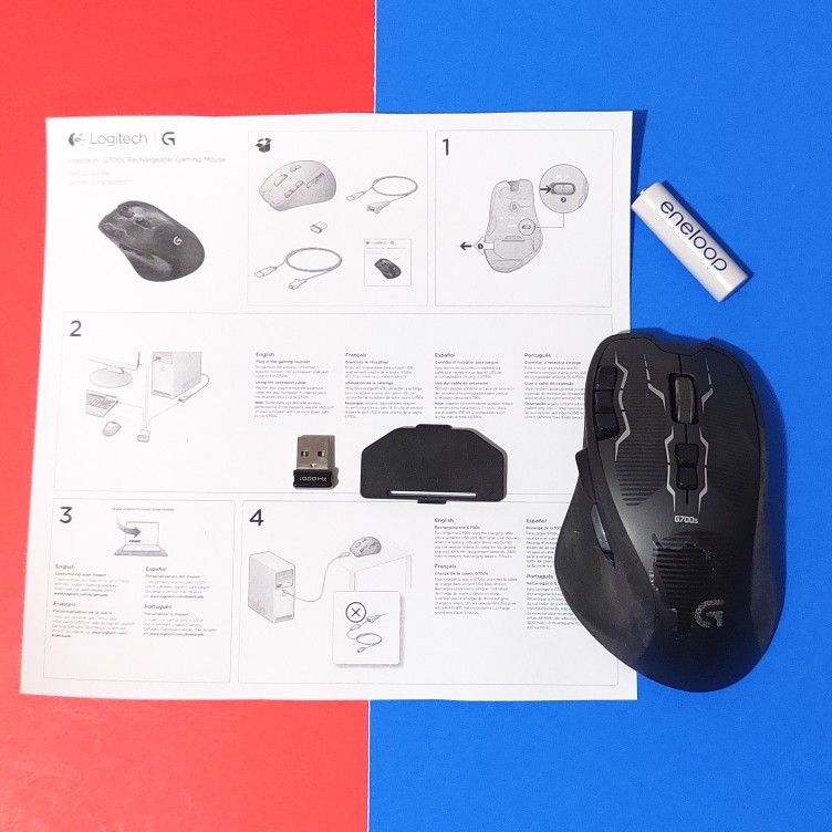 Logitech G700S Wireless PC Gaming Mouse With USB Receiver Dongle Manual WORKS