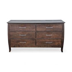 Baronet Transitional Maple Wood Dresser with Six Spacious Drawers