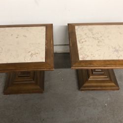 20”x20”x16”h  2 Marbled End Tables