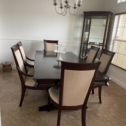 Wooden Table Dining Set With 6 Chairs  