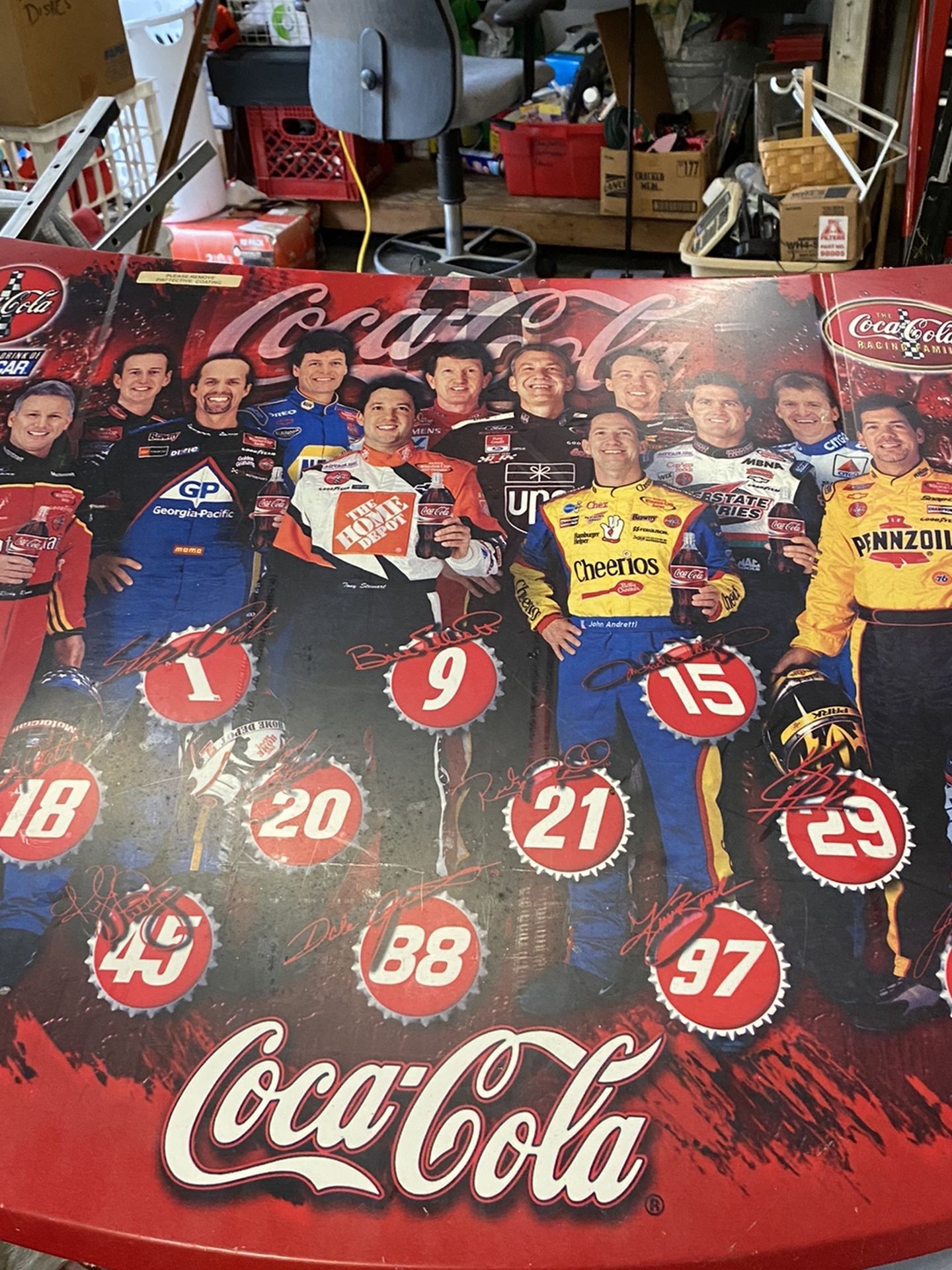 Metal Picture Of Old Nascar Drivers