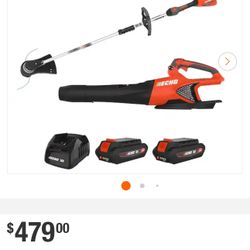 ECHO 56V Cordless Battery 16 in. String Trimmer and 151 MPH 526 CFM Blower Combo Kit (2) 2.5Ah Batteries and(1)Charger 
