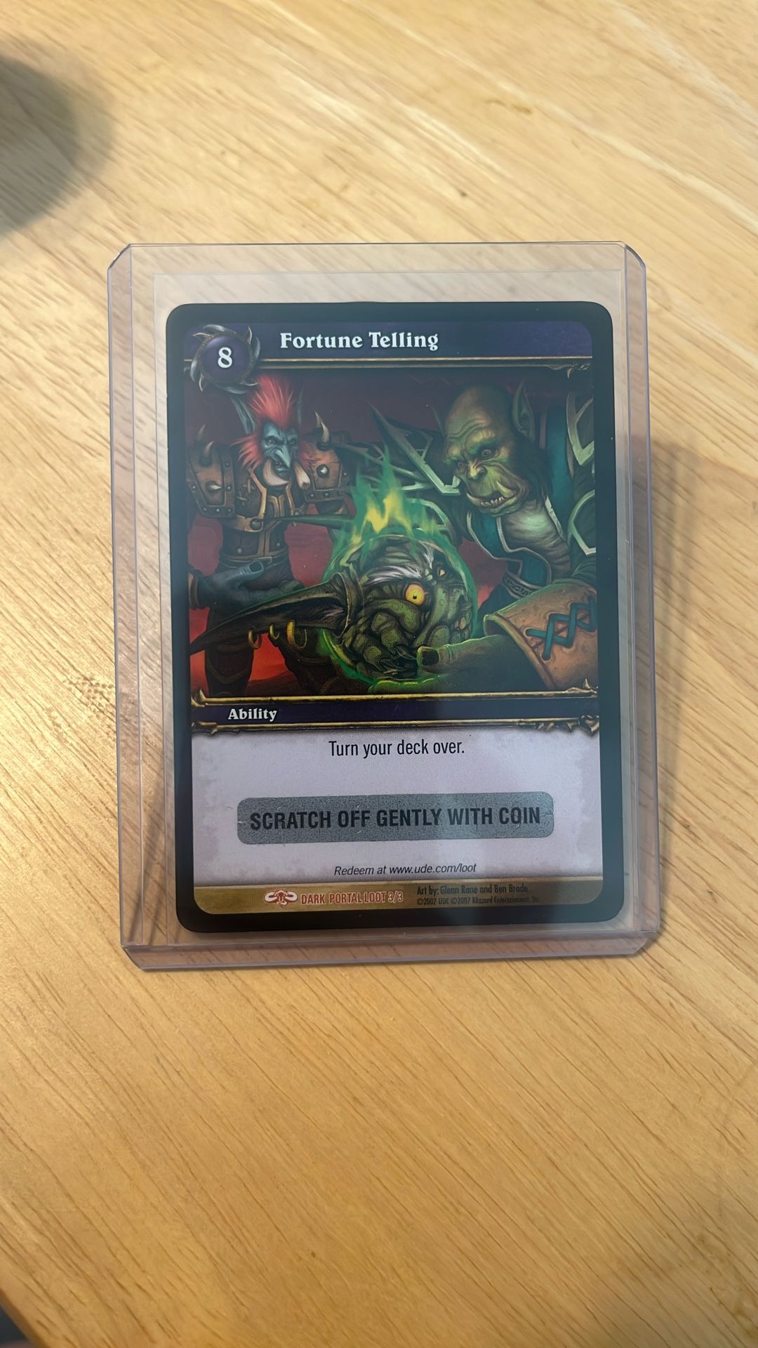 Fortune Telling - World Of Warcraft TCG Loot Card - Unscratched