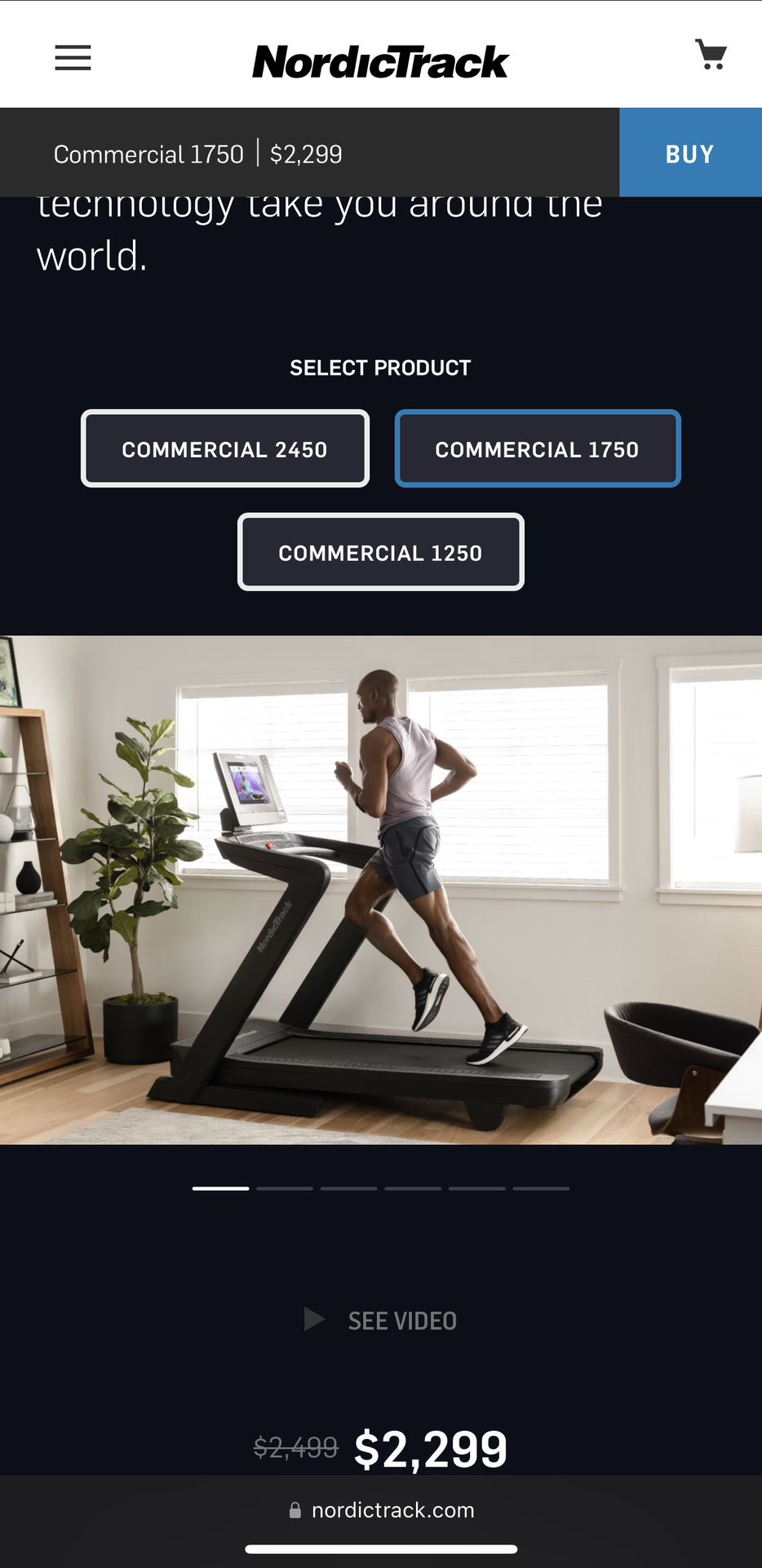 Treadmill comercial 1750 Model 