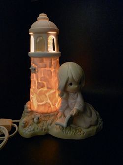 Precious Moments 1998 Light-Up Lamp Figurine 487945 Jesus Is My Lighthouse