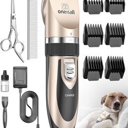 oneisall Dog Shaver Clippers Low Noise Rechargeable Cordless Electric Quiet Hair