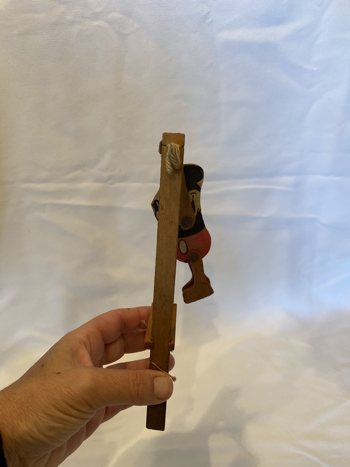 Vintage MICKEY MOUSE Wooden Toy Acrobat Trapeze WALT DISNEY Collectible