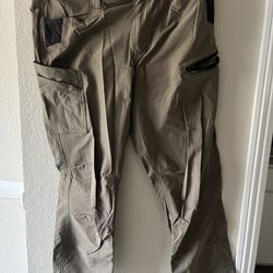 Milwaukee Men's 38 in. x 30 in. Brown FREEFLEX Tech Work Pants with 7 Pockets