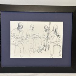 Pencil Sketch of a Jazz Quartet – Framed Art