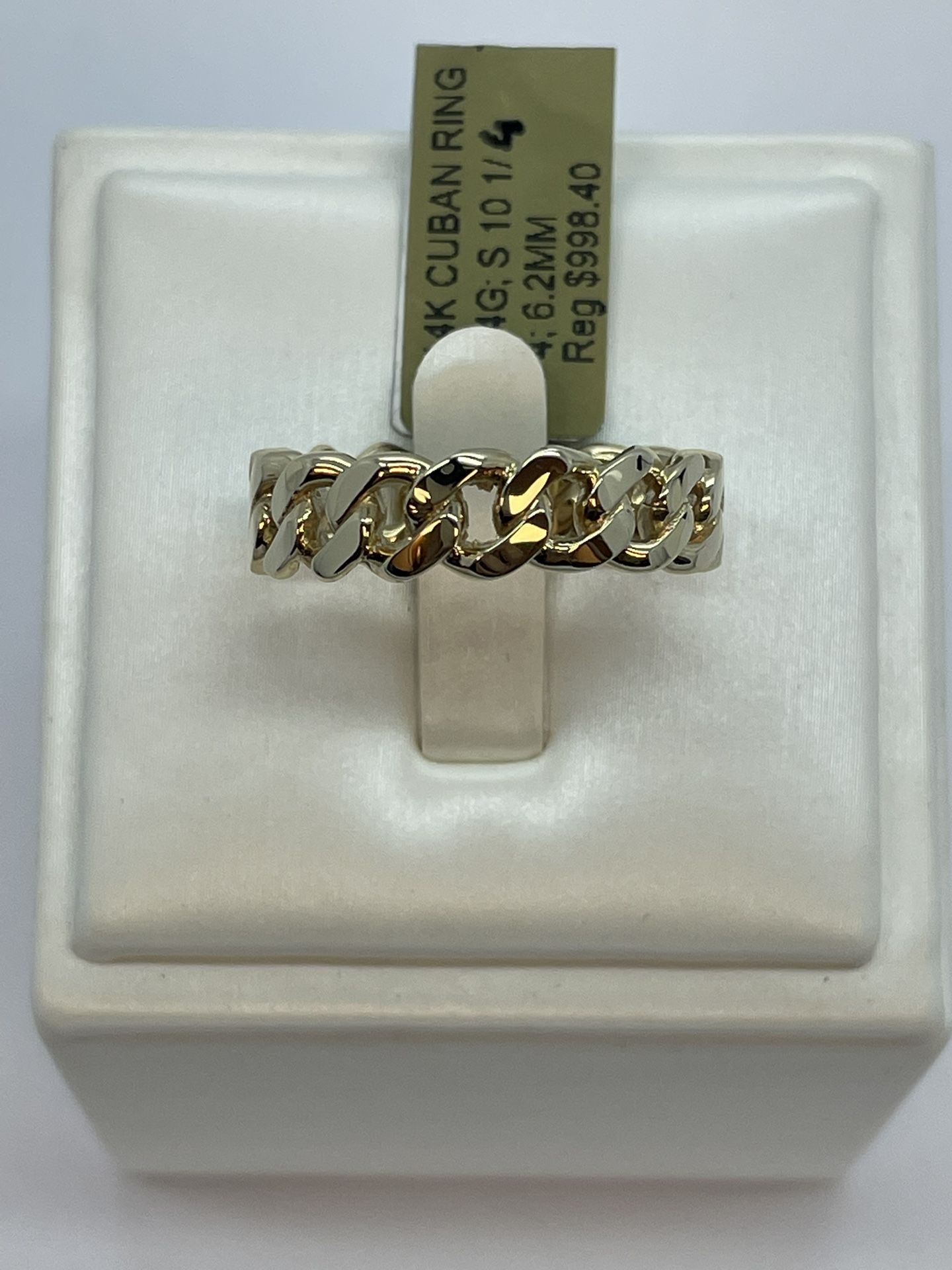 14K Gold Cuban Ring. New 