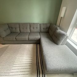 Gray Modern L-shaped Sectional Sofa