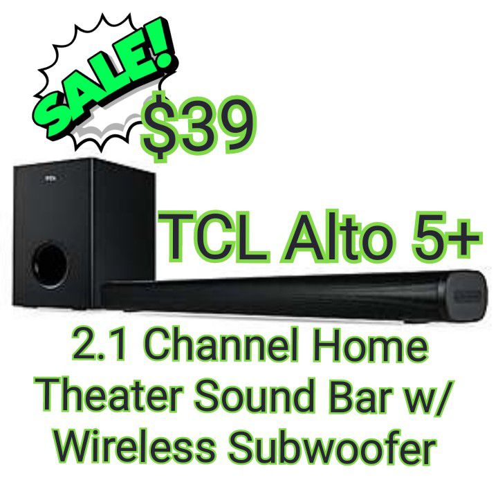TCL Alto 5+ 2.1 Channel Home Theater Sound Bar w/ Wireless Subwoofer