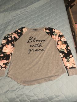 SHEIN tshirt Large long sleeve “Bloom With Grace”